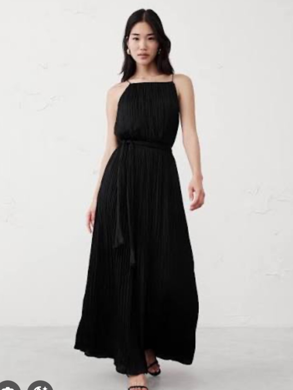 Banana Republic Fine-Gathers Maxi Dress - Black